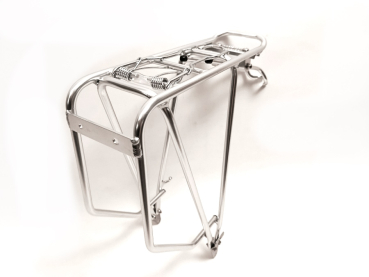 Preview: Gepäckträger silber Aluminium mit Federklappe